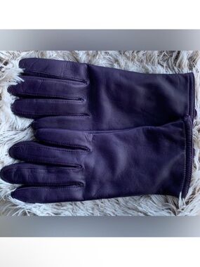 ARIS Women’s Purple Genuine Leather Gloves Size: 7
